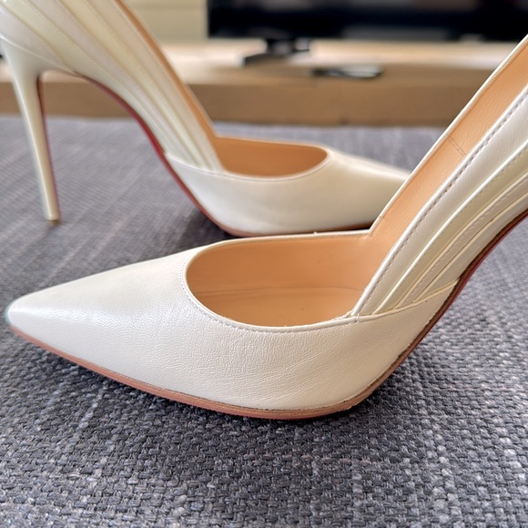 Christian Louboutin White Stiletto Heels with Red Sole size 6.5 - Picture 10 of 14